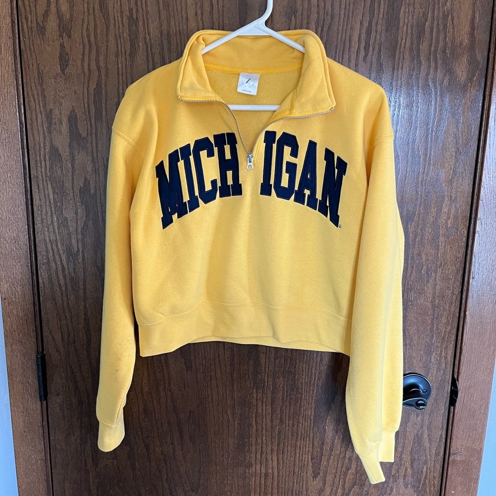 Michigan Yellow Quarter-Zip Women's Top